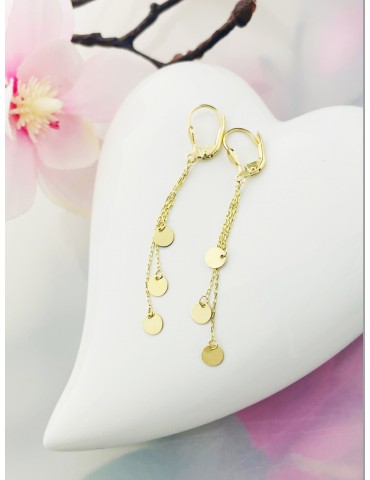 Kreis Gold Ohrringe Ohrhänger Ohrstecker Ohrschmuck Paar Gelbgold 585er 14KT