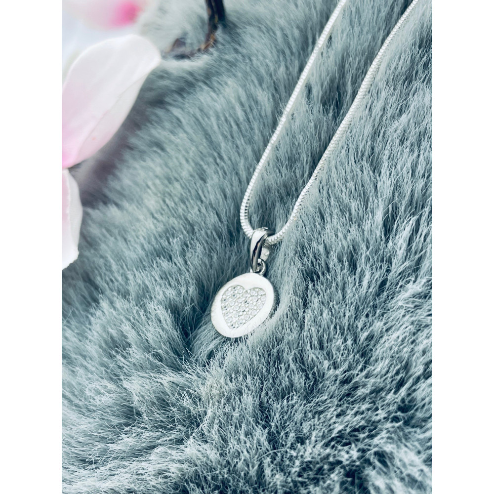 925 Silber Damen Medaillon Anhänger Herz mit Zirkonia