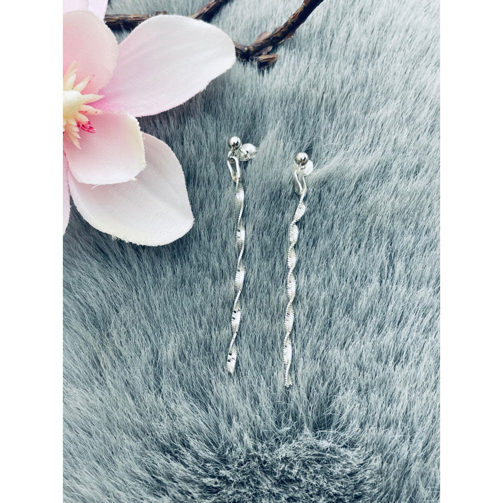 Kugel 925 Silber Ohrringe Twist-kette