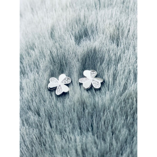 Blume 925 Silber Ohrringe mit Zirkonia