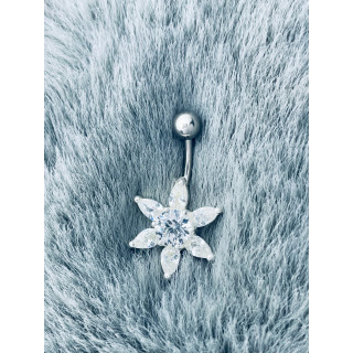 Bauchnabelpiercing Silber 925 Piercingschmuck Banana mit Zirkonia