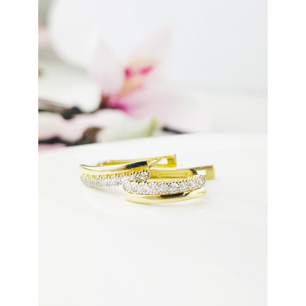 Ohrringe mit Zirkonia Ohrhänger Ohrstecker Ohrschmuck Gelbgold Paar 585er 14KT