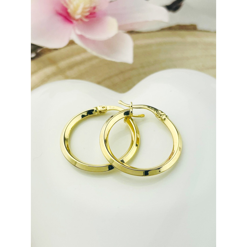 Kreis Creolen Ohrringe Ohrhänger Ohrstecker Ohrschmuck Paar Gelbgold 585er 14KT