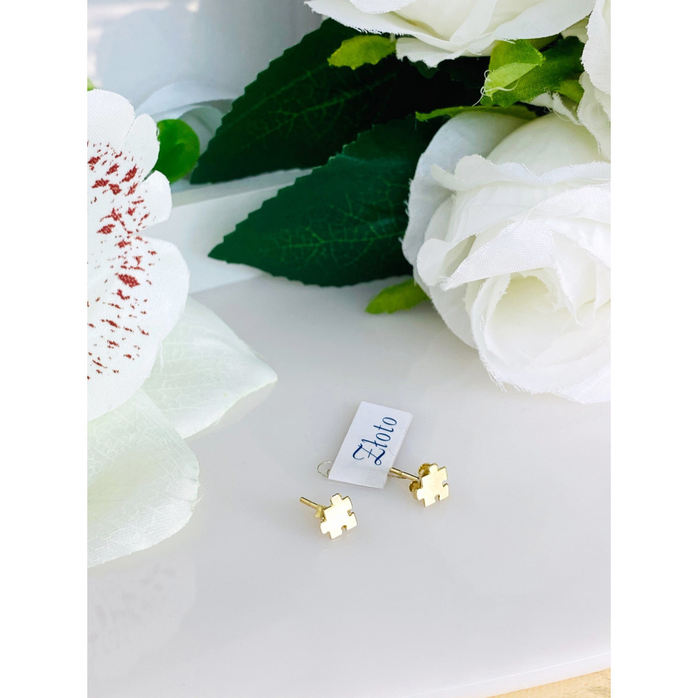 Ohrringe Ohrhänger Ohrstecker Ohrschmuck Puzzle Gelbgold Paar