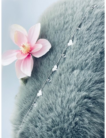 Herz Armband 925 Silber mit Zirkonia Damen Kinder