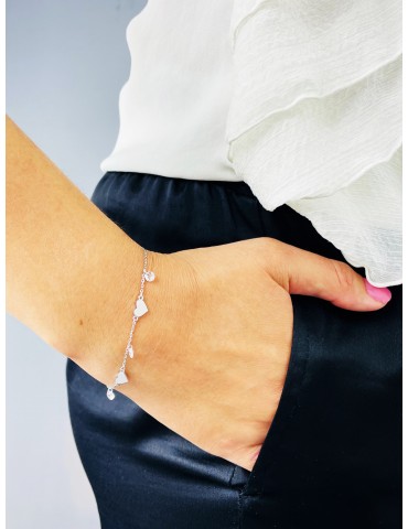Herz Armband 925 Silber mit Zirkonia Damen Kinder
