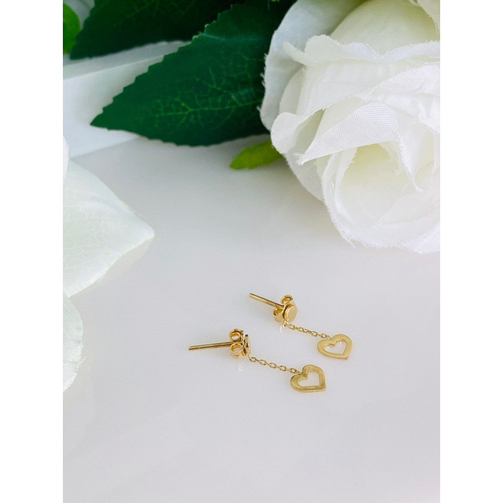 Ohrringe Ohrhänger Ohrstecker Ohrschmuck Herzen Gelbgold