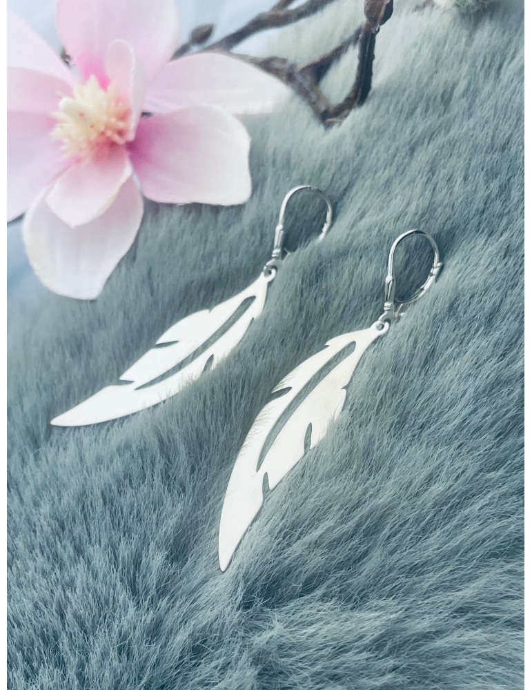 Flügel 925 Silber Ohrringe