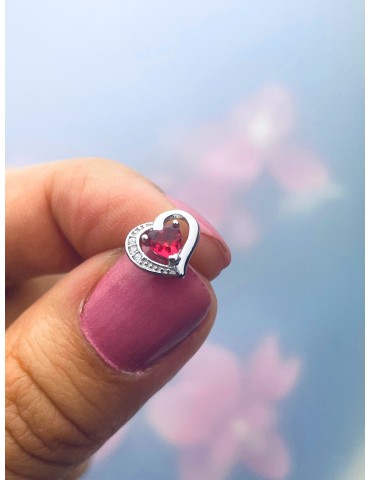 Herz 925 Silber Ohrringe mit Zirkonia