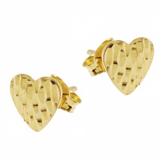 Złote kolczyki Serca