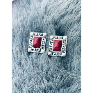 925 Silber Ohrringe mit Korallenstein