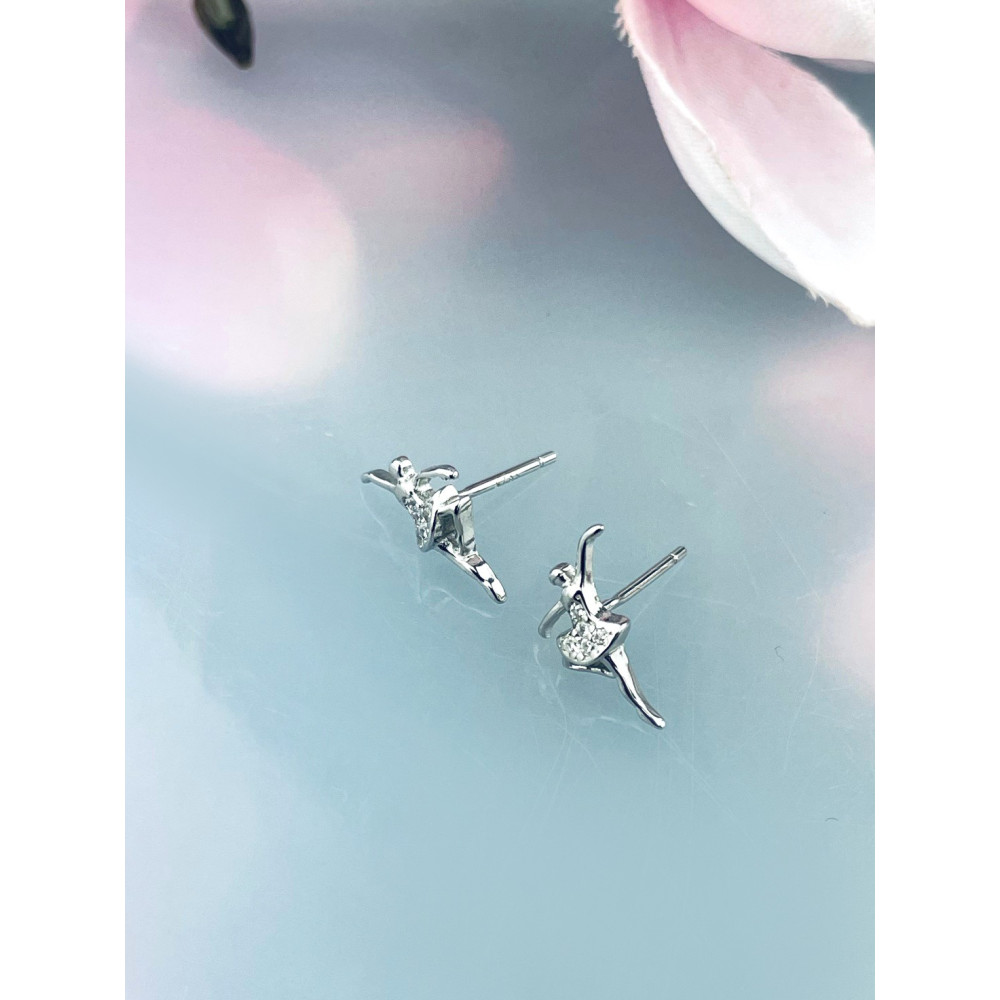 Ballerina 925 Silber Ohrringe mit Zirkonia