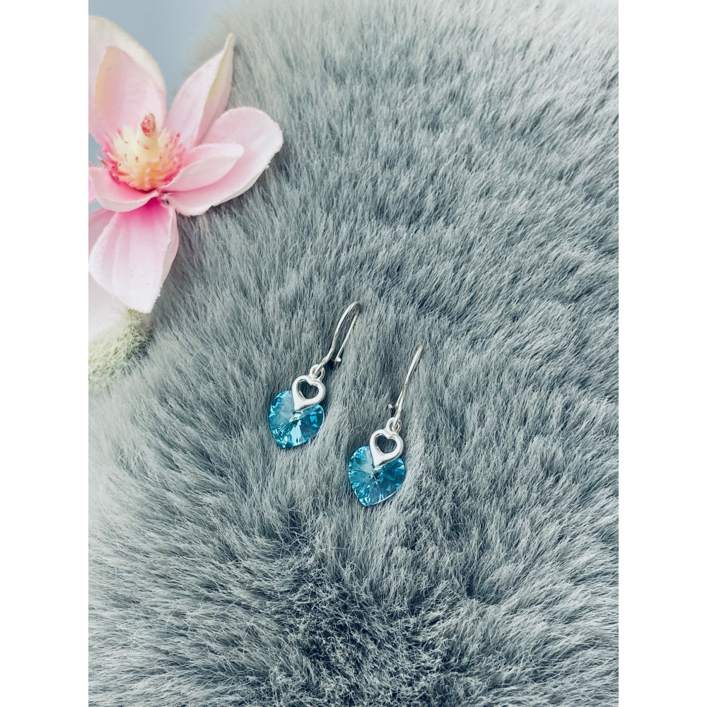 Herz 925 Silber Ohrringe mit Zirkonia