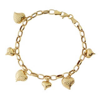 copy of Złota bransoletka z zawieszkami serce