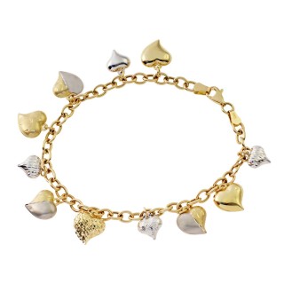 copy of Złota bransoletka z zawieszkami serce