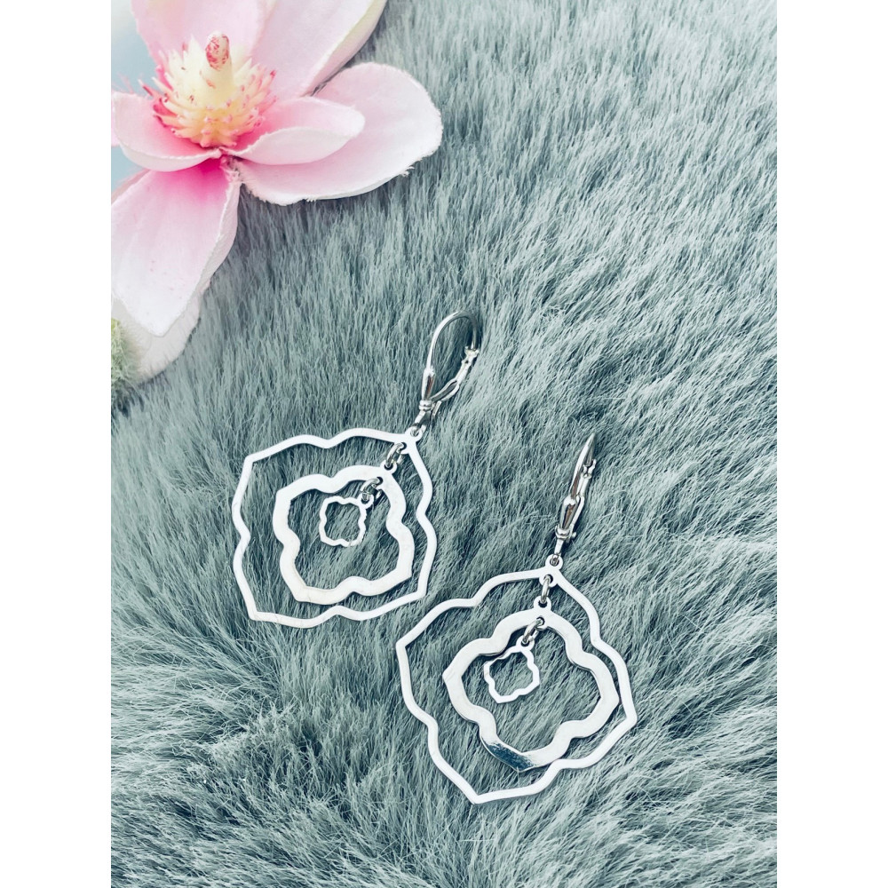 925 Silber mit Zirkonia Ohrringe Blume