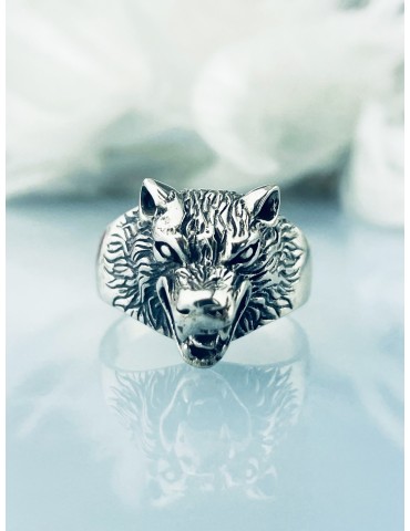 Silber-Siegelring für Männer Signet 925 Silber Wolf