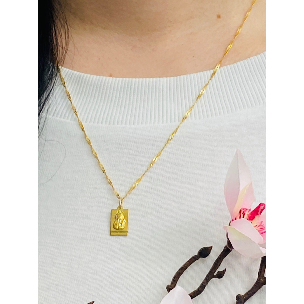 Anhänger Jesus Christus Madonna Maria mit Jesuskind Kettenanhänger Gelbgold Goldanhänger