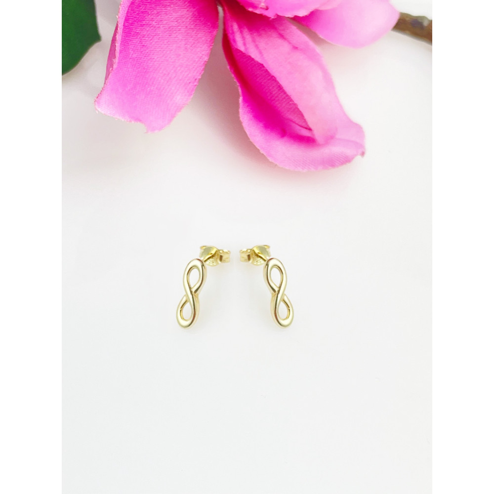 Ohrringe Ohrhänger Ohrstecker Ohrschmuck Gelbgold Infinity 585 14KT