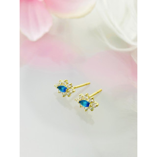 copy of Złote kolczyki kuleczki z cyrkoniami dwukolorowe