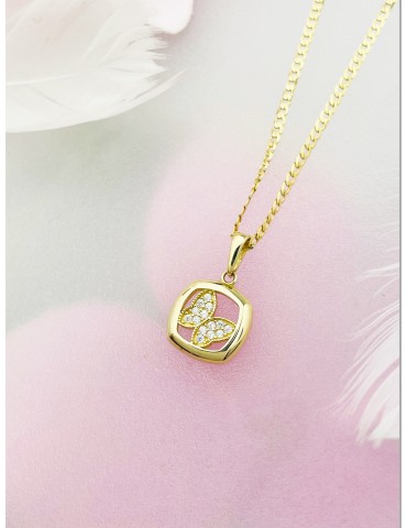 Anhänger mit Zirkonia Gelbgold Goldanhänger  Schmetterling 585er 14KT