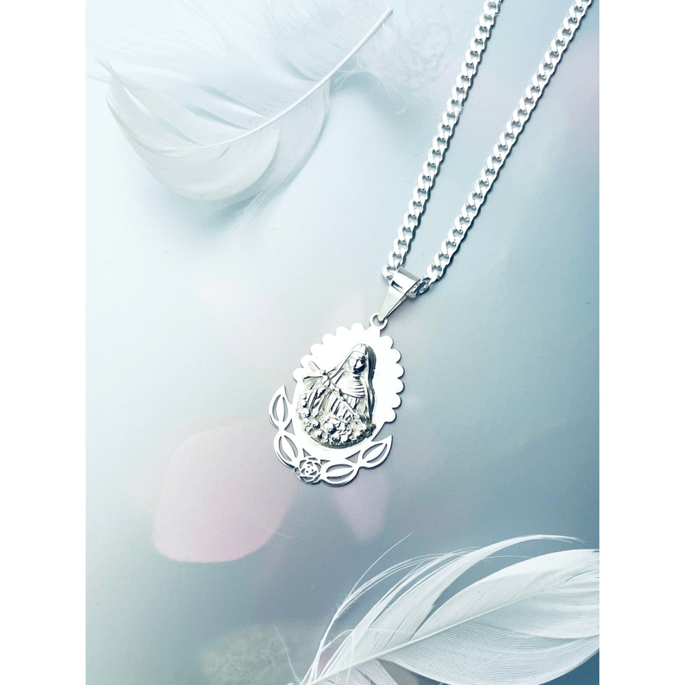 Silber Anhänger Madonna Maria Erstkommunion 925er