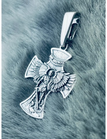 St. Michael Silber Anhänger Kreuz  Erstkommunion Taufe