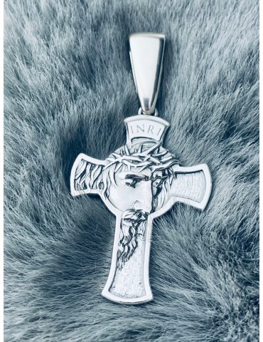 Silber Anhänger Kreuz mit Jesus Christus Erstkommunion Taufe