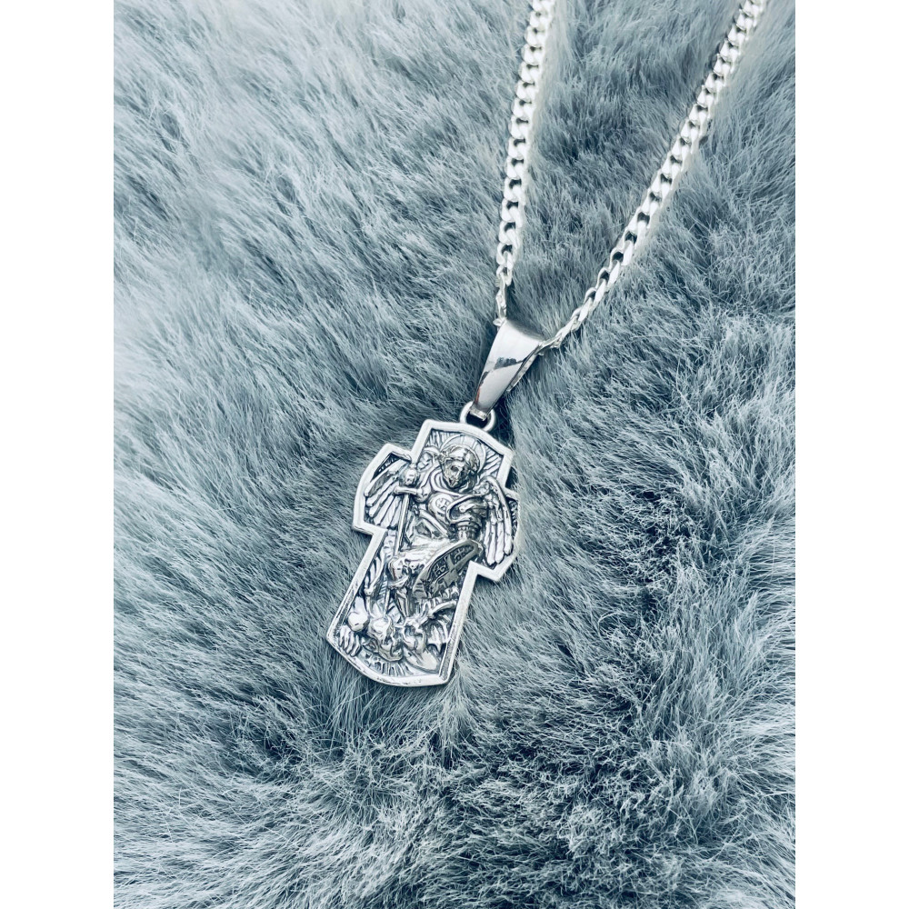 Erzengel Silber Anhänger Kreuz  Erstkommunion Taufe