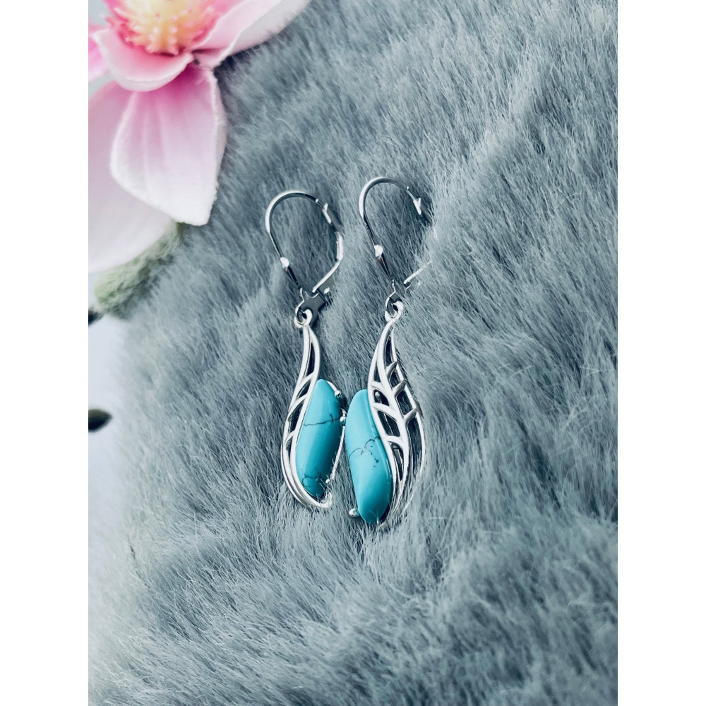 Träne 925 Silber Ohrringe mit Türkis