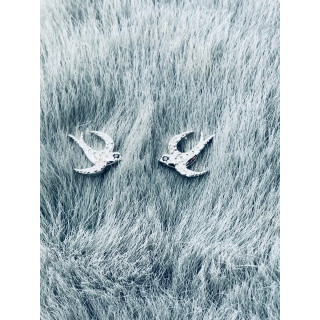 925 Silber Ohrringe mit Zirkonia Schwalbe