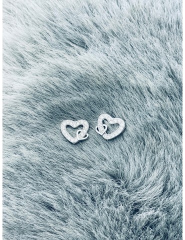 925 Silber Ohrringe mit Zirkonia Herz