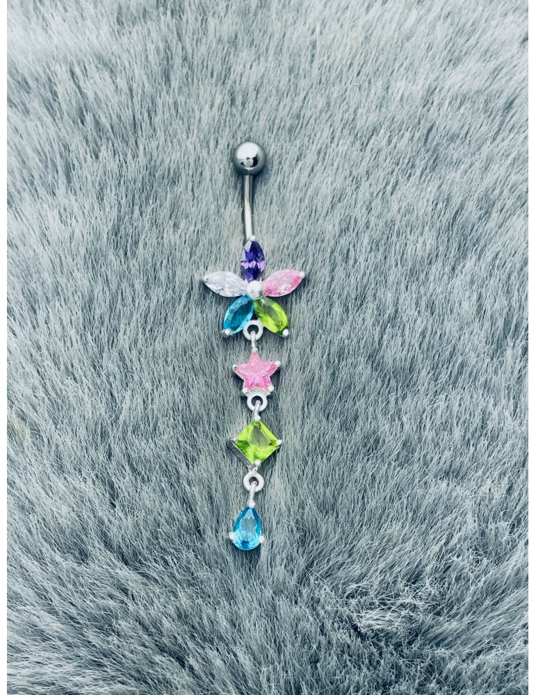 Bauchnabelpiercing Silber 925 Piercingschmuck Banana mit Zirkonia Bauchnabelpiercing Silber 925 Piercingschmuck Banana mit Zirkonia