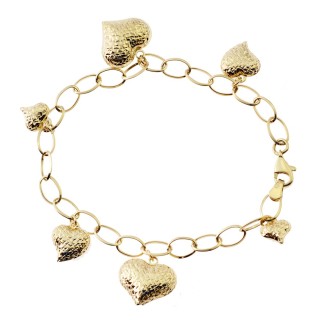 copy of Złota bransoletka z zawieszkami serce