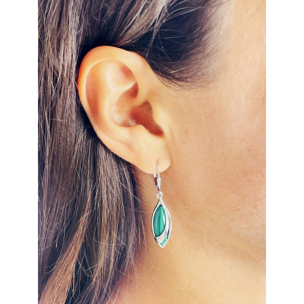 925 Silber Ohrringe mit Obsidian