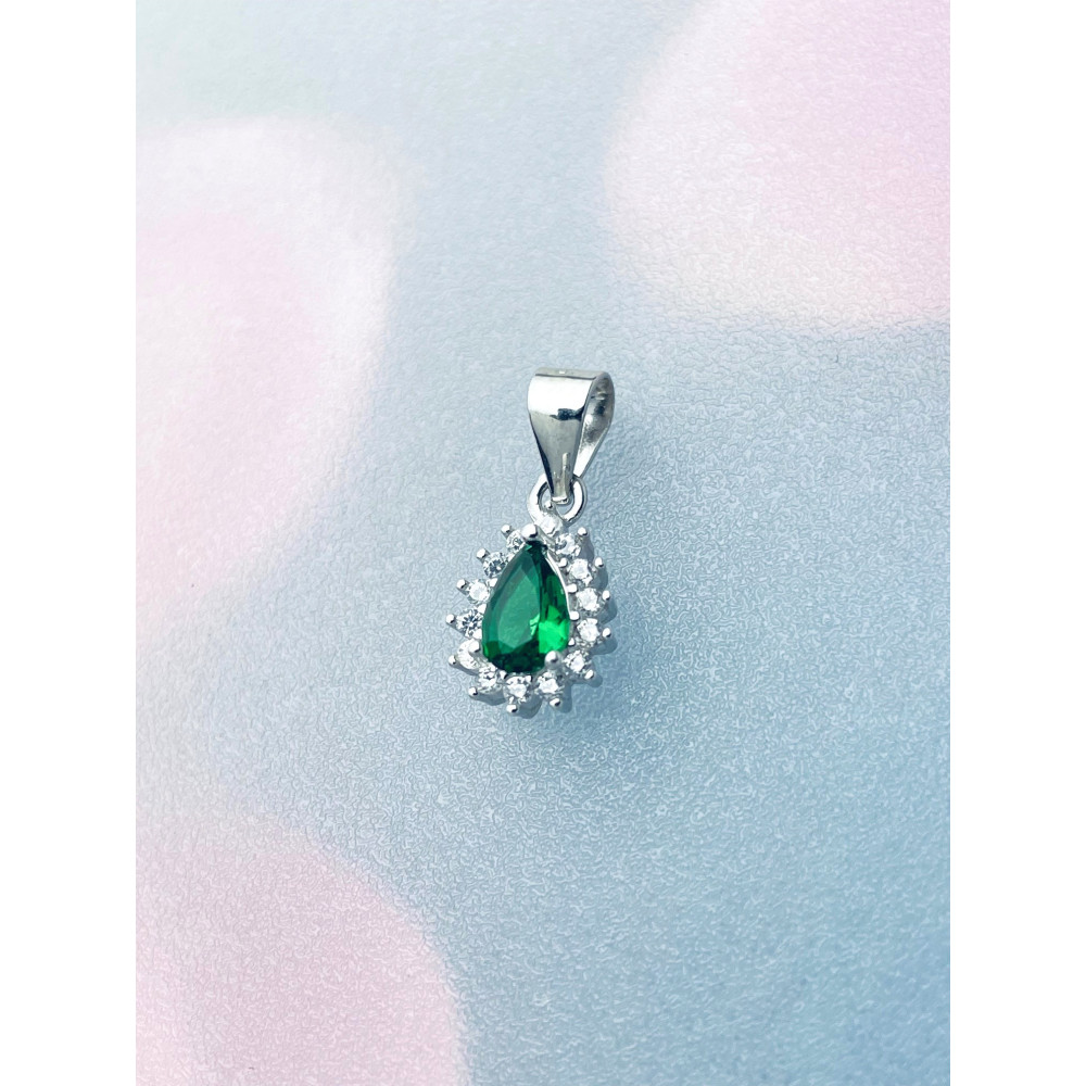 Träne 925 Silber Damen Medaillon Anhänger mit Zirkonia