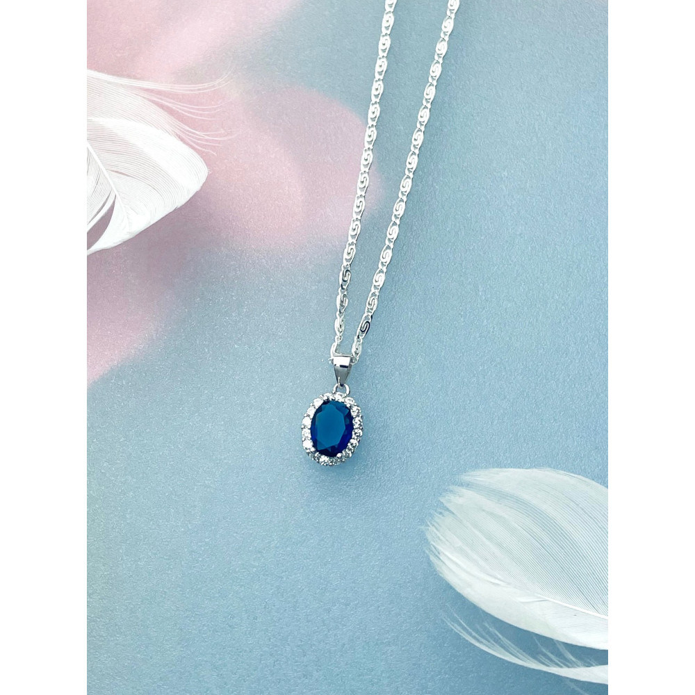 Oval 925 Silber Damen Medaillon Anhänger mit Zirkonia