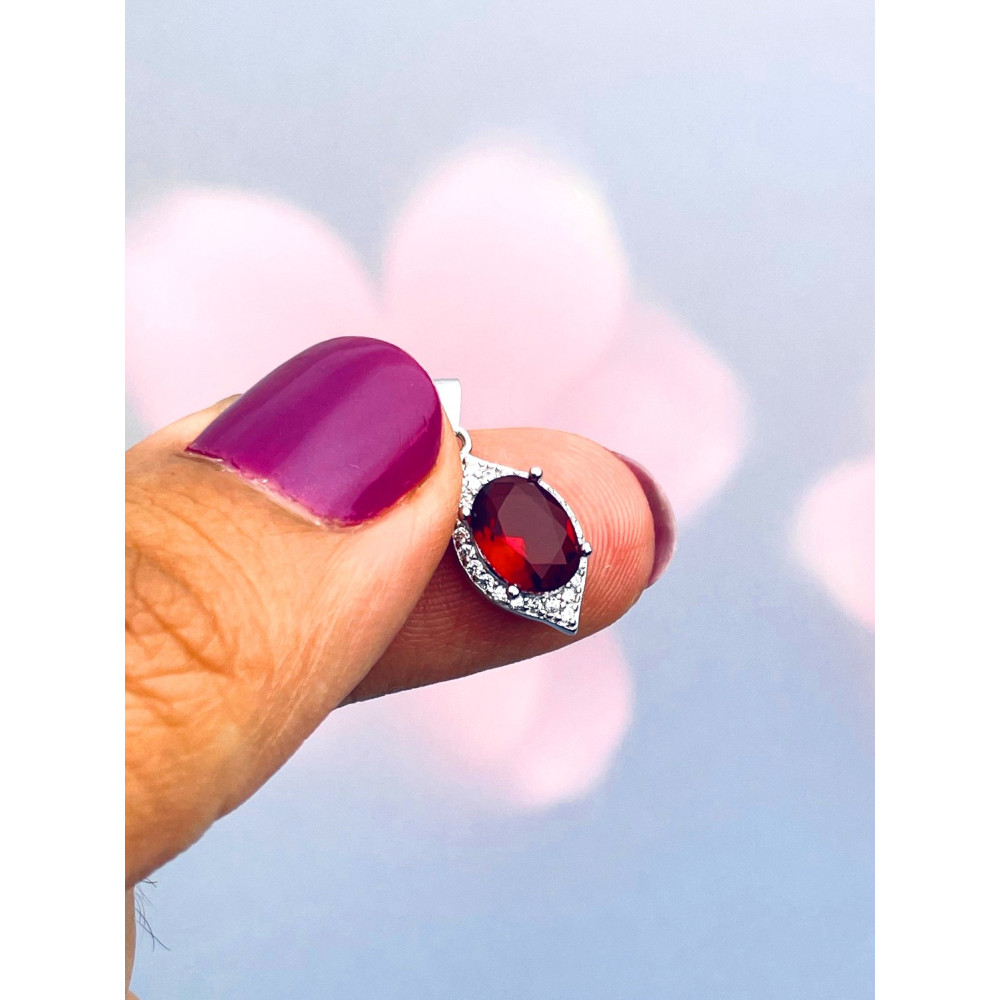 Oval 925 Silber Damen Medaillon Anhänger mit Zirkonia