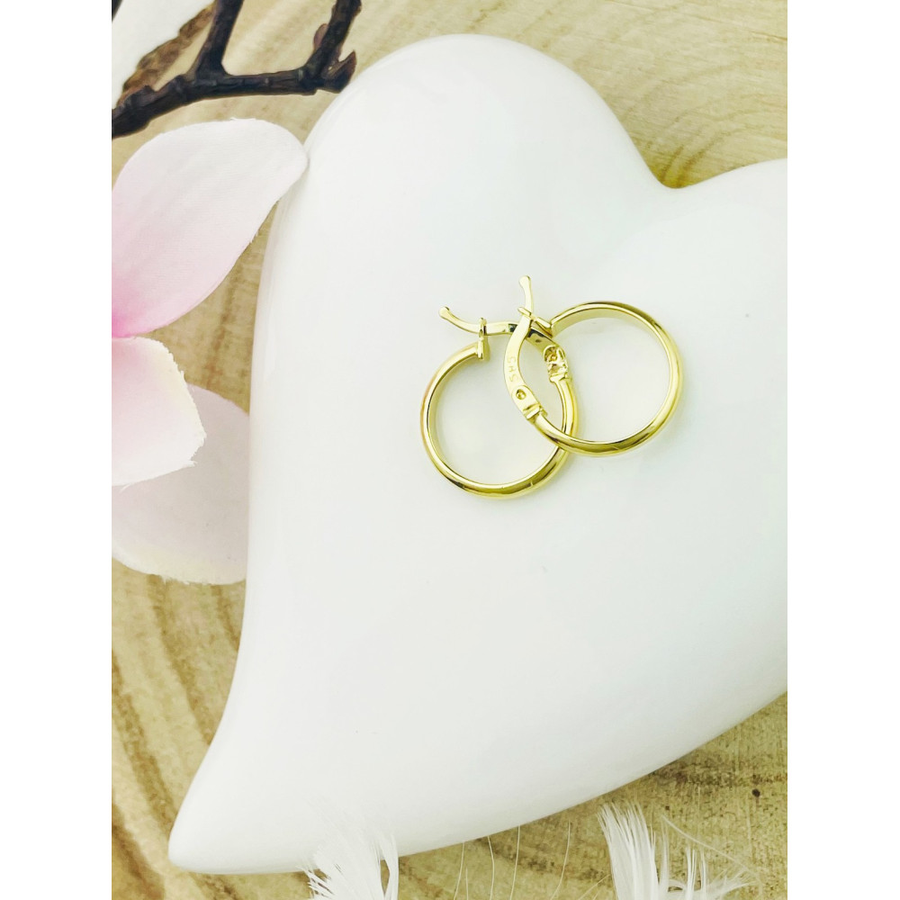 Złote kolczyki koła kółeczka gładkie polerowane
