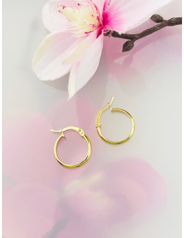 Kreis Creolen Ohrringe Ohrhänger Ohrstecker Ohrschmuck Paar Gelbgold 585er 14KT