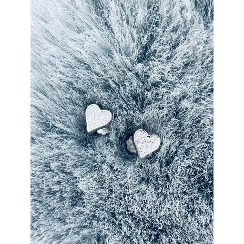 925 Silber Ohrringe mit Zirkonia Herz