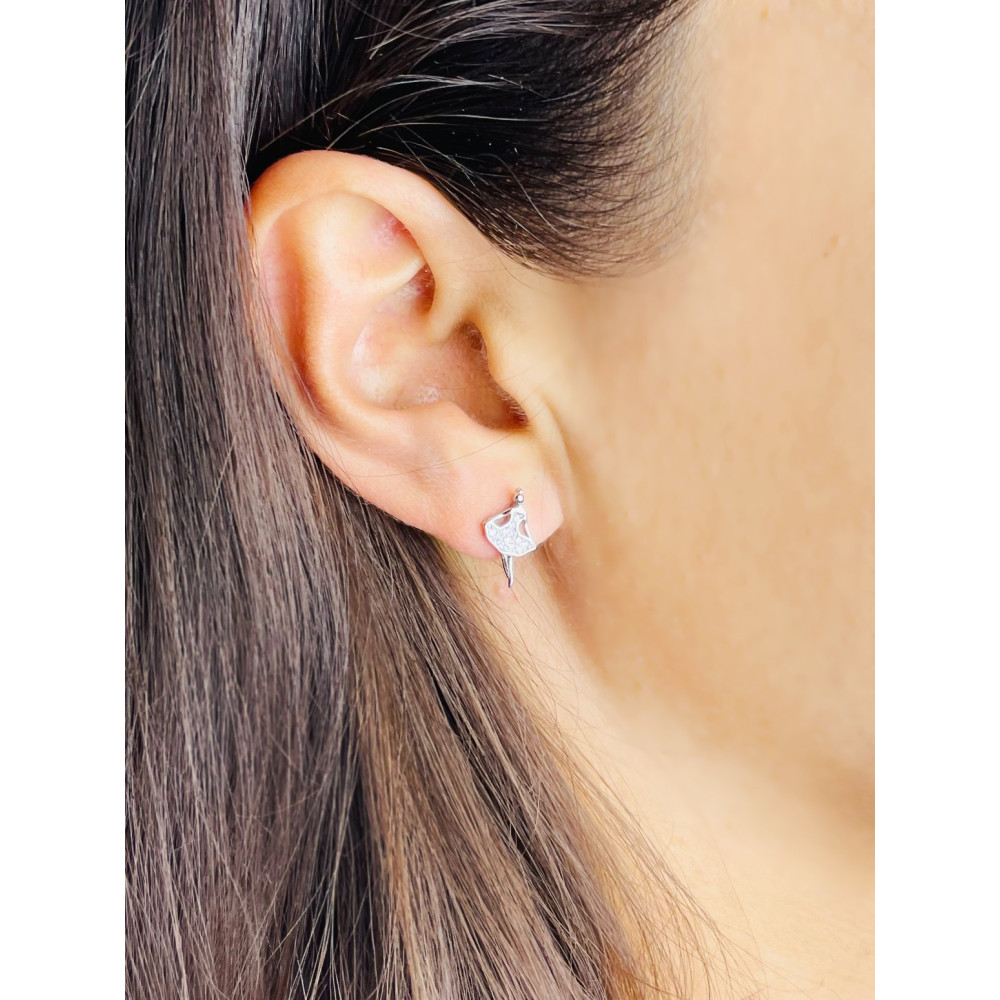 Ballerina 925 Silber Ohrringe mit Zirkonia