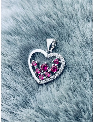 925 Silber Damen Medaillon Anhänger Herz mit Zirkonia
