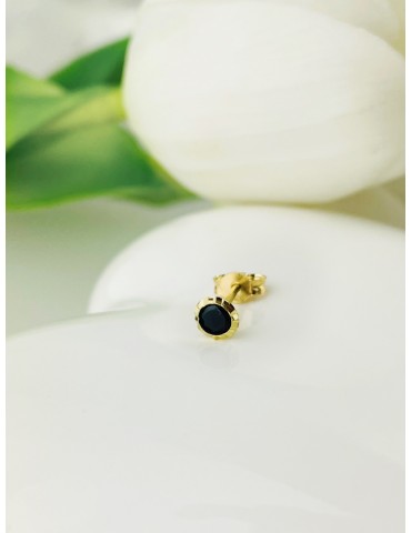 Goldohrring mit Onyx ein Ohrring Gold 585er 14KT