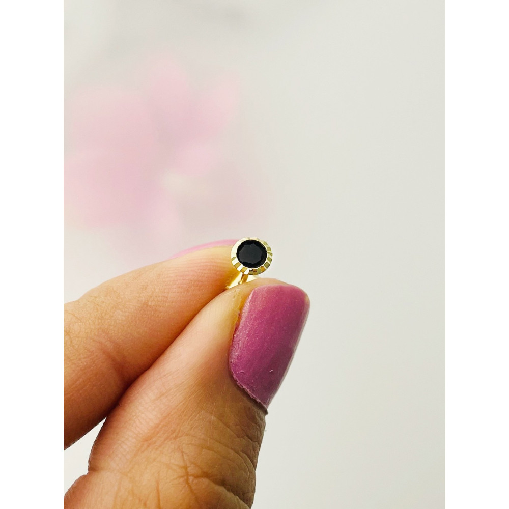 Goldohrring mit Onyx ein Ohrring Gold 585er 14KT