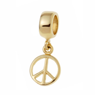 Anhänger Kettenanhänger Peace Zeichen Friedenszeichen Einhänger Charms Gelbgold