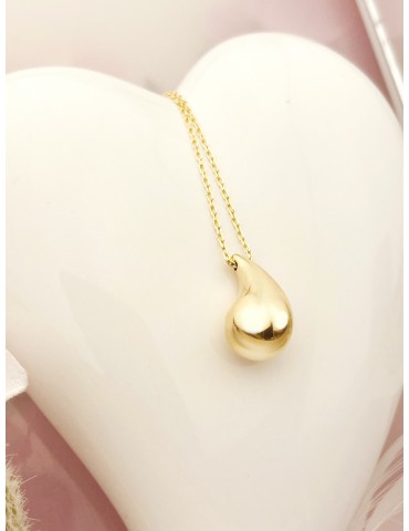 Träne Halskette goldenes mit Zirkonia Halsband Gelbgold 585er 14KT