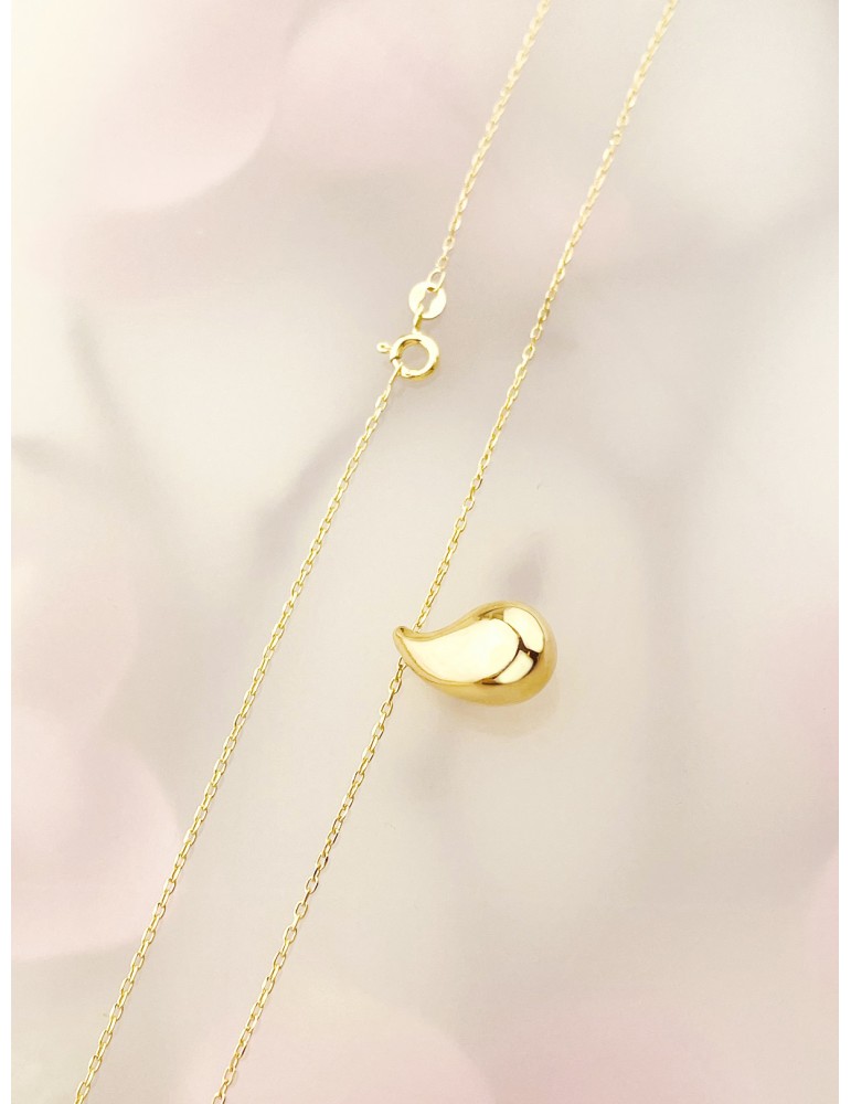 Träne Halskette goldenes mit Zirkonia Halsband Gelbgold 585er 14KT
