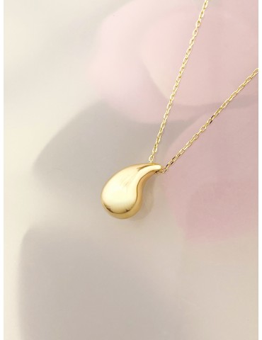 Träne Halskette goldenes mit Zirkonia Halsband Gelbgold 585er 14KT