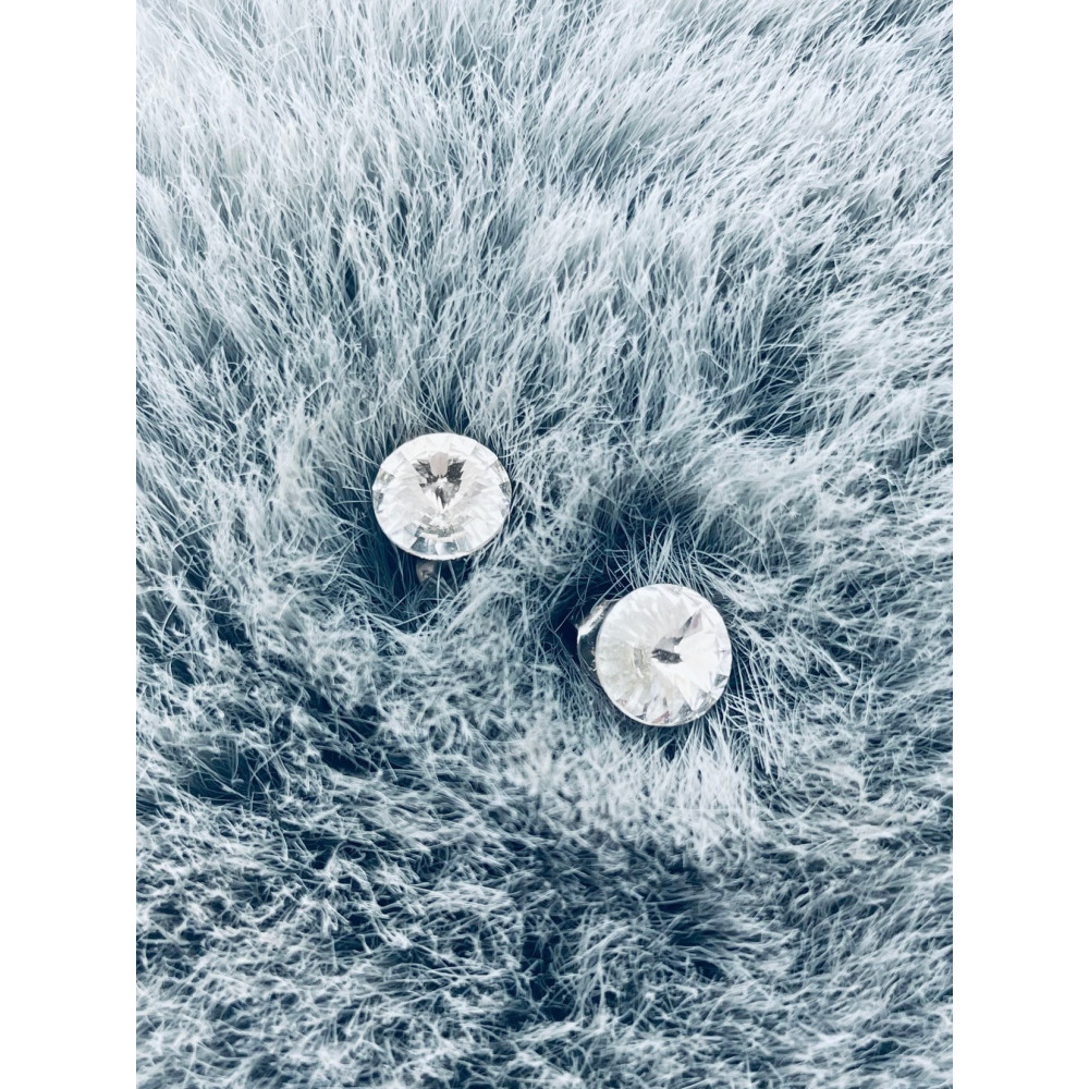 Srebrne kolczyki kuleczki z cyrkoniami Swarovski Elements